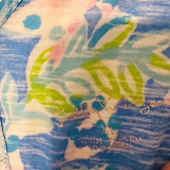 Lilly Pulitzer Gigi top in Zanzibar blue fish kiss - Picture 4 of 4